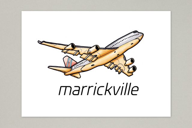 Marrickville Plane Postcard