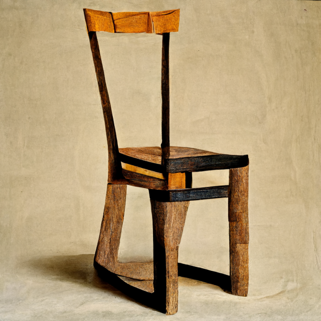 midjourney furniture design, ai design, chair in style of Egon Schiele
